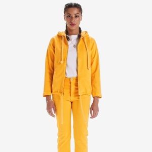 MOTHER Double Zip Hoodie Jacket The Devil May Care- Old Gold